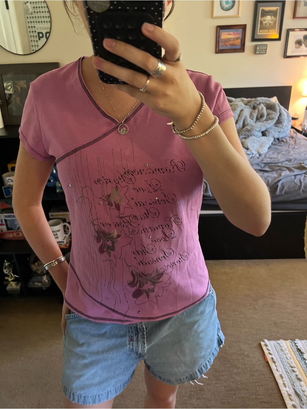 Pink graphic tee